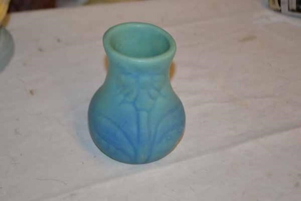 Van Briggle Blue Green Daisy Vase