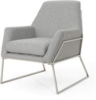 Zahara Modern Fabric Chair  Grey/Stainless