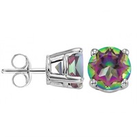 5MM Round Cut Mystic Topaz 1CTW Stud Earrings in S