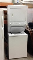 White G.E. Doublestack Washer Dryer Unit