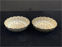 2 Small Sterling Silver Scalloped Dishes 31g