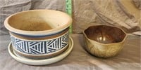 Flower Pot w/ Drainage, Ceramic Bowl