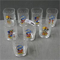 Set of 8 Walt Disney 2000 Drinking Glasses
