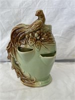 Vintage McCoy Peacock Strawberry Jar Planter