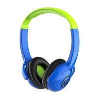 Kids' Safe Bluetooth Headphones, Blue Green