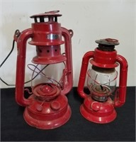 8.5 in vintage Dietz Lantern and a 12-in lantern