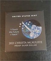 2021 Christa Mcauliffe Proof Silver Dollar Coin