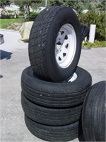 4 - 10ply Tires + Spare ST225 / 75R15