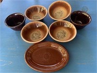 4 Sombrero Man Bowls, Brown Pottery Bowls &