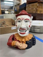 cast iron clown bank