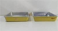 Vintage Yellow Aluminum Cake Pans