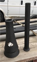 Lot of two industrial lamp post bases