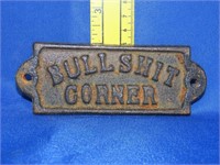 Cast Iron "BS" Corner Sign