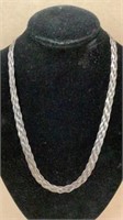 Sterling silver herringbone necklace