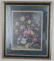 Frame Home Interior Print.  Multicolored Flowers