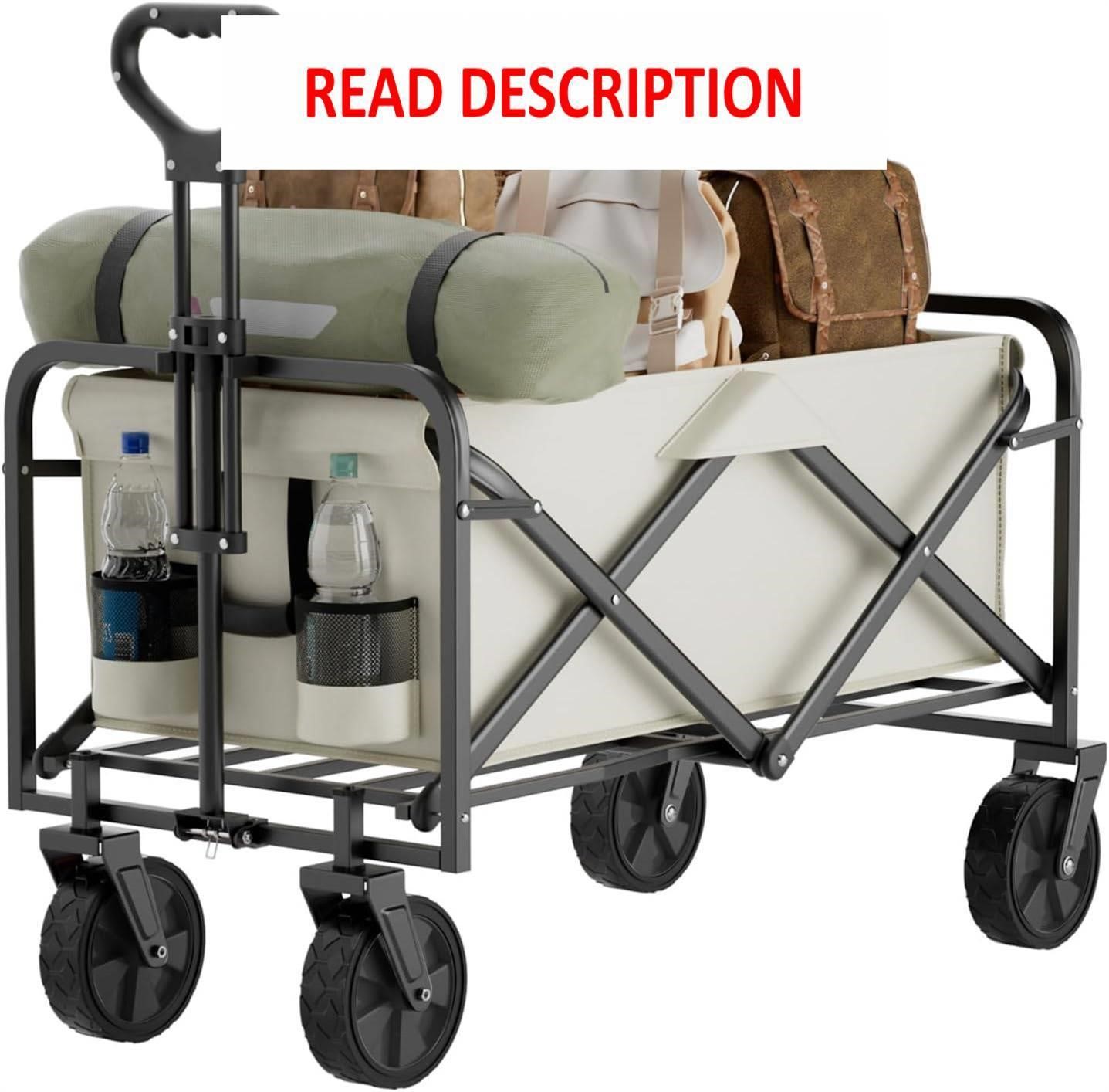 Collapsible Wagon  Folding Cart  Black