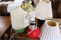 Four round bottom lamps