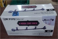 LDR Pipe Decor 4 Hook Coat Rack