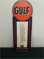 5.5 X 15 in metal gulf thermometer sign