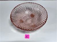 Footed Anchor Hocking Swirl Bowl
