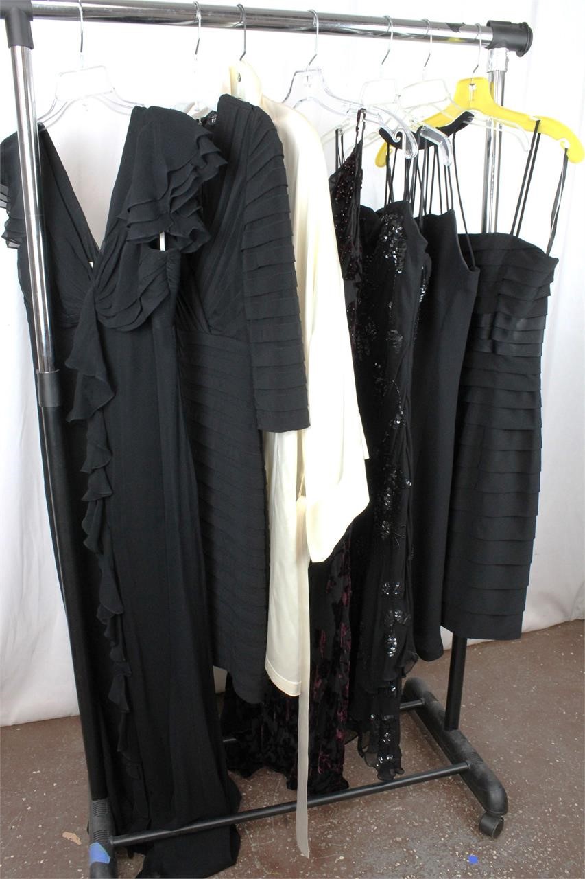 7 Vtg. BLACK Even'g Dresses, Picone, Papell+++