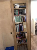 Book shelves of bibles, hymnals, religious