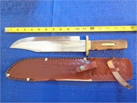 Bowie Knife with Leather Sheath