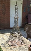 34" metal sculpture of the Eiffel Tower.