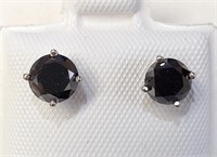 $1210 14K  Black Diamonds(1.26ct) Earrings