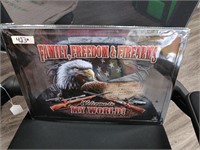 Metal sign....family,freedom&firearms....welcome