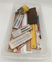 (JK) Shaffer PenIn Case , Rulers,  Pencils