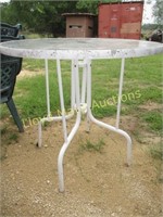 Metal Frame Glass Top Pub Height Patio Table