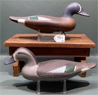 PAIR BRYAN BODT BLUE-WING TEAL DECOYS