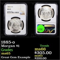 1885-o Morgan $1 Graded ms65