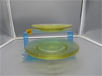 6 Yellow Depression Glass Plates