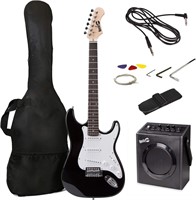 6 String RockJam Electric Guitar Kit Black