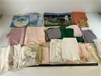 Large assortment of misc fabric, doilies, ect