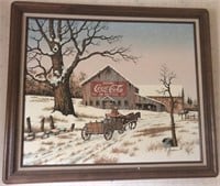 C. Carson Coca Cola barn oil painting print