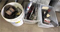 Bucket lot of miscellaneous shop items