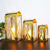 3-Piece Stainless Candle Lantern Set