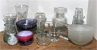 Assorted Glass Vases and Potpourri Bowls