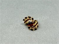 sterling & gold plated ring w/ garnets