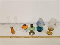 (4) Small Colorful Oil Lamps