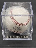 Autographed George Bush Baseball w/ COA-PSA Graded