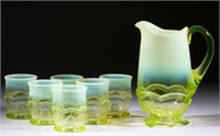 MANILA / WREATH AND SHELL SEVEN-PIECE WATER SET,