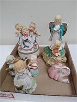 Decorative angel figurines two music boxes