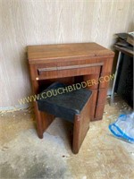 Vintage sewing machine cabinet with singer
