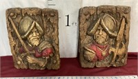 2 Vintage Conquistadors Chalk Wall Hangings