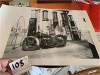 Gas Punp Motorcycle Print & Loading a Railcart Pic