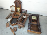 ANTIQUE CLOCKS + PARTS